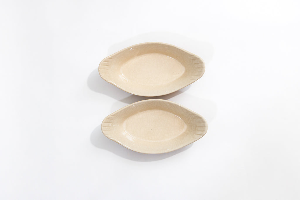 オーバル型の耐熱皿　2枚セット